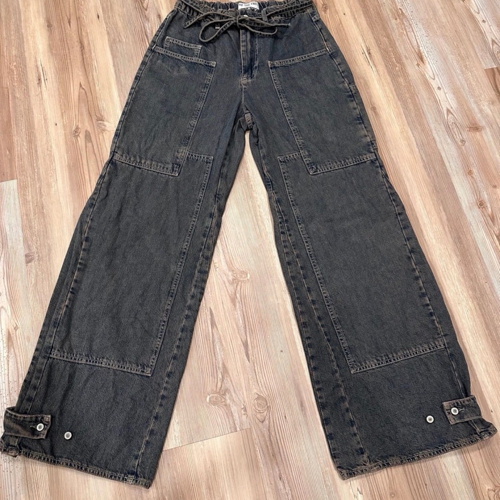 Free People We The Free CRVY Outlaw Wide-Leg Jeans/Ian Indigo/Size XS - Picture 3 of 11